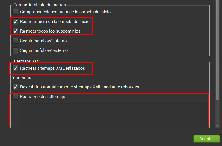 Cómo rastrear sitio completo con Screaming Frog