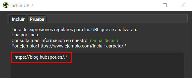 Rastrear subdominio específico