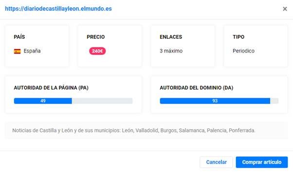 Comprar enlace en El Mundo desde Linkatomic