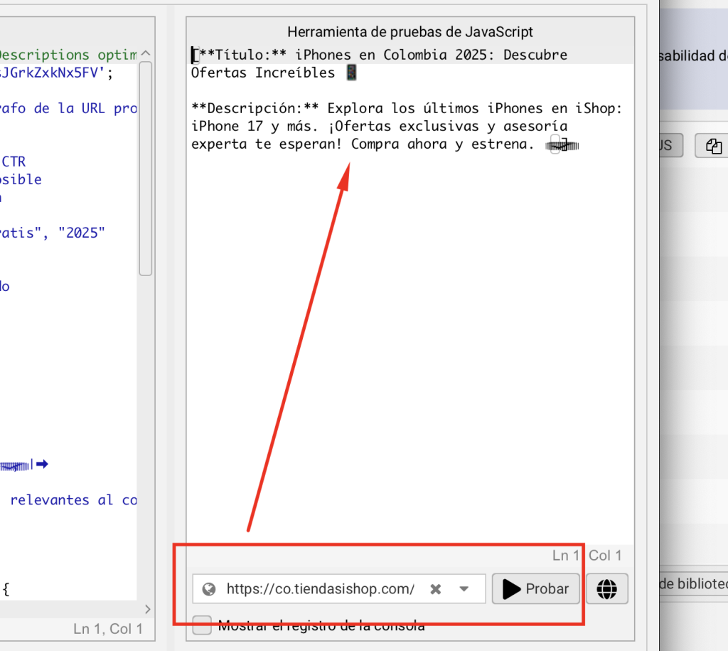 Prueba de meta tags generados con JS personalizado