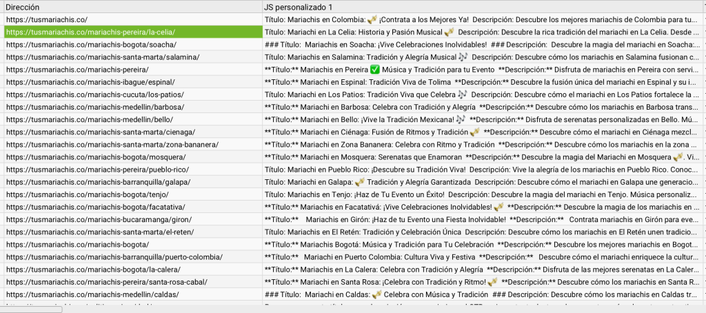 Resultado: meta tags optimizados listos para exportar